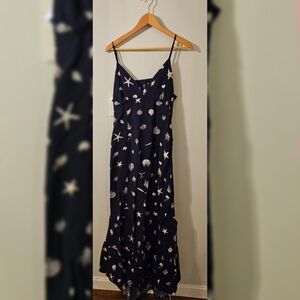 a new day Dark Blue Sea Life Maxi Dress